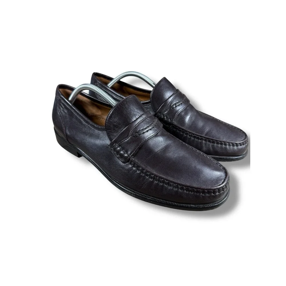 Sioux Como Loafer Dress Shoe Men's Sz 10  Burgundy Napa Lamb‎ Leather Moccasin